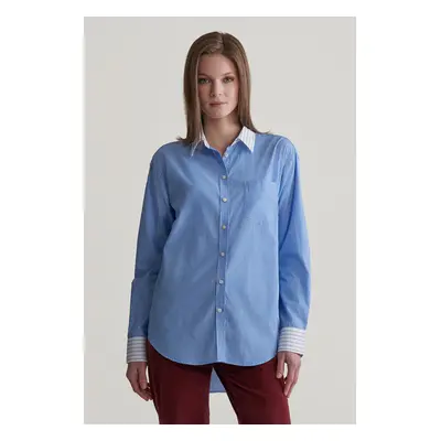 KOŠILE GANT REL PATCHWORK POPLIN SHIRT CLEAR SKY