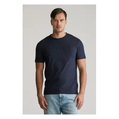 TRIČKO GANT EMBOSSED SS TSHIRT EVENING BLUE