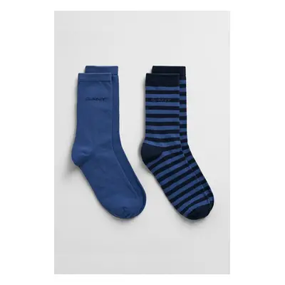 PONOŽKY GANT STRIPE SOCKS 2-PACK VINTAGE BLUE