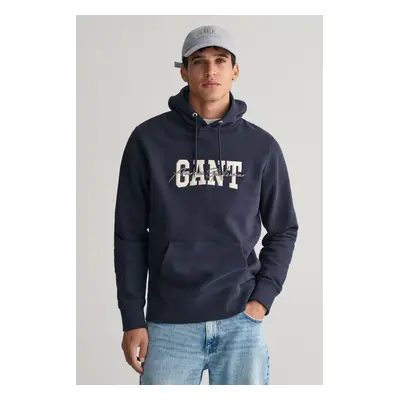 MIKINA GANT ARCH SCRIPT HOODIE EVENING BLUE