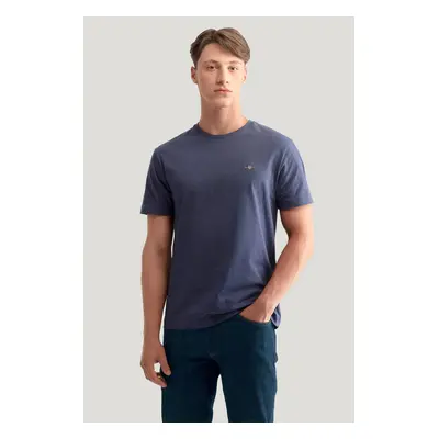 TRIČKO GANT REG SHIELD SS T-SHIRT DARK JEANSBLUE MELANGE