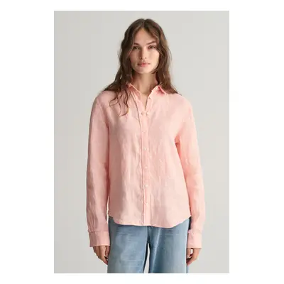 KOŠILE GANT REG LINEN CHAMBRAY SHIRT PEACHY PINK