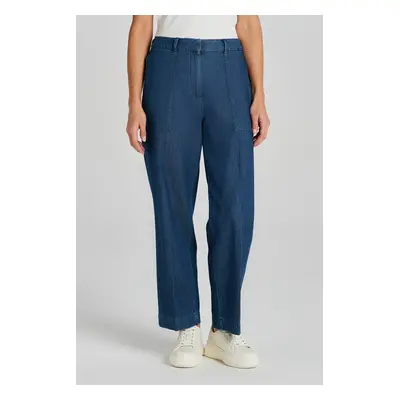 KALHOTY GANT REL CHAMBRAY CROPPED PANTS DARK BLUE