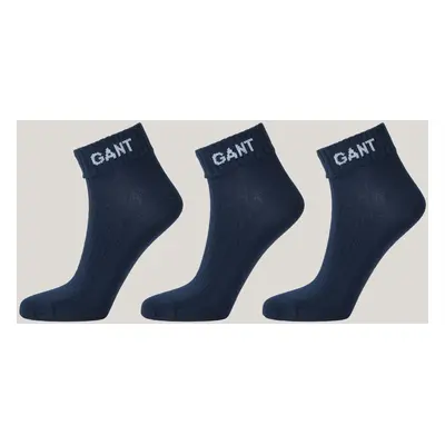 PONOŽKY GANT LOGO ANKLE SOCKS 3-PACK EVENING BLUE