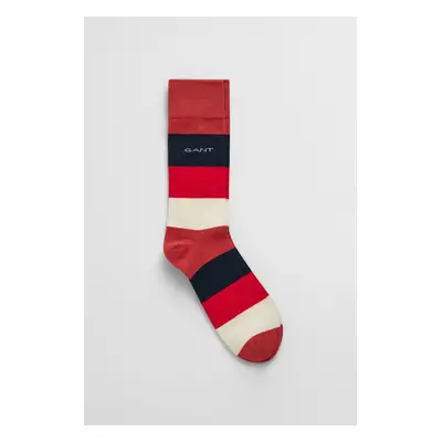 PONOŽKY GANT STRIPE SOCKS BRICK RED