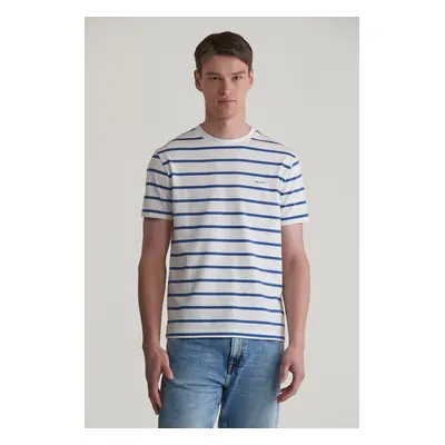 TRIČKO GANT STRIPED SS TSHIRT EGGSHELL