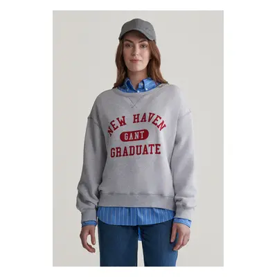 MIKINA GANT GRAPHIC C-NECK SWEAT PALE GREY MELANGE