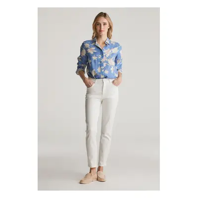 DŽÍNY GANT SLIM CROPPED WHITE JEANS EGGSHELL