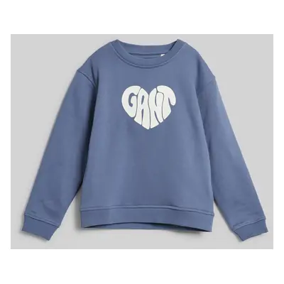 MIKINA GANT HEART GRAPHIC SWEAT C-NECK WASHED BLUE