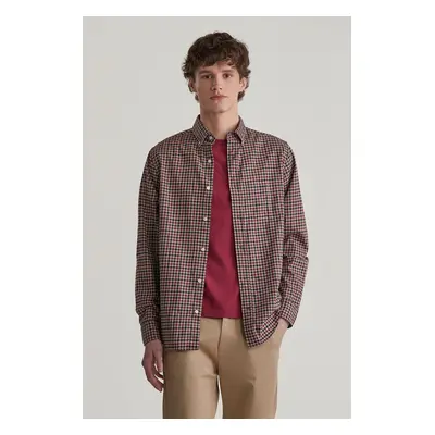 KOŠILE GANT REG LIGHT TWILL GINGHAM SHIRT WINE RED