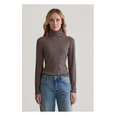 ROLÁK GANT SLIM STRIPED RIB TURTLENECK CARAMEL BEIGE