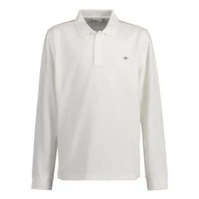 POLOKOŠILE GANT SHIELD LS PIQUE RUGGER WHITE