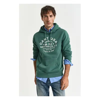 MIKINA GANT GRAPHIC HOODIE WOODY GREEN