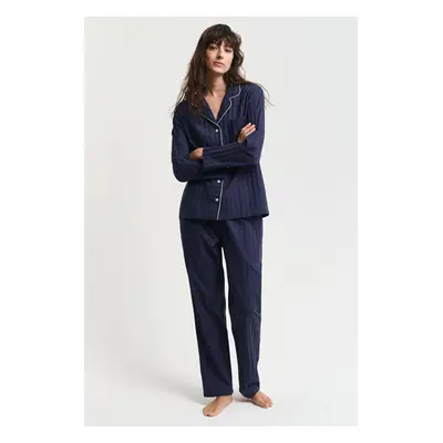 PYŽAMO GANT SATIN STRIPE PAJAMA SET GB EVENING BLUE