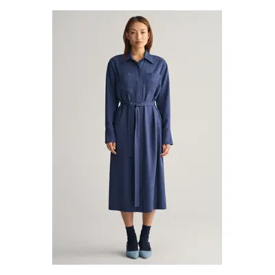 ŠATY GANT REL POCKET SHIRT DRESS DUSTY BLUE SEA