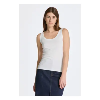 TOP GANT SLIM RIBBED TANK TOP WHITE