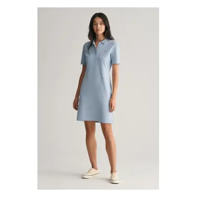 ŠATY GANT SLIM SHIELD SS PIQUE POLO DRESS EVENING BLUE