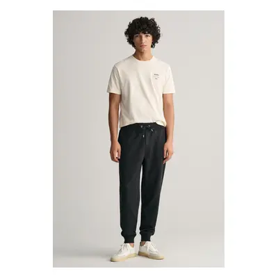 TEPLÁKY GANT LOGO SCRIPT JERSEY PANTS BLACK