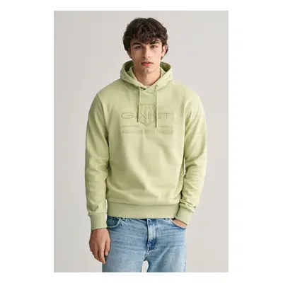 MIKINA GANT REG TONAL SHIELD HOODIE MILKY MATCHA