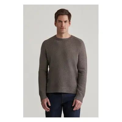 SVETR GANT WOOL BLEND C-NECK DARK HAZELNUT MELANGE