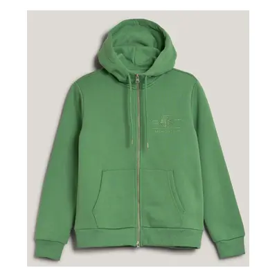 MIKINA GANT REG TONAL SHIELD ZIP HOODIE DUSTY GREEN