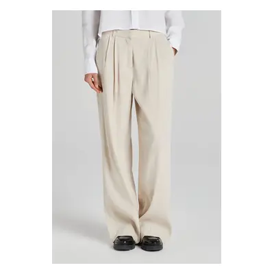 KALHOTY GANT REL STRETCH LINEN TAILORED PANT SOFT OAT