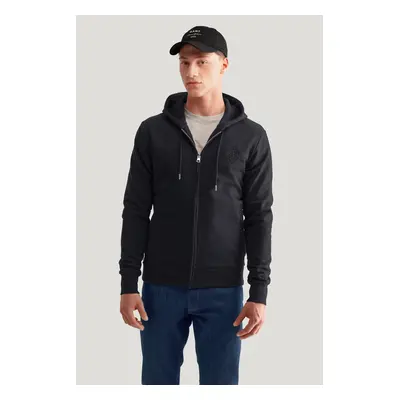 MIKINA GANT REG TONAL SHIELD FULL ZIP HOODIE BLACK