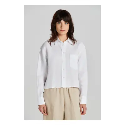 KOŠILE GANT REL CROPPED LINEN SHIRT WHITE