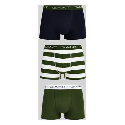 SPODNÍ PRÁDLO GANT STRIPE TRUNK 3-PACK PINE GREEN