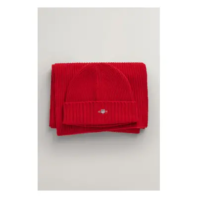 SET ČEPICE A ŠÁLA GANT SHIELD BEANIE & SCARF GIFT SET BRIGHT RED