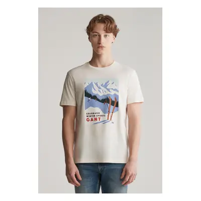 TRIČKO GANT SEASONAL GRAPHIC T-SHIRT CREAM