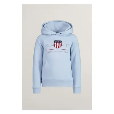 MIKINA GANT ARCHIVE SHIELD RAGLAN HOODIE FRESH BLUE