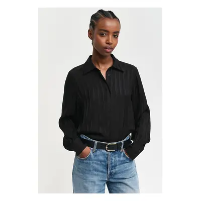 KOŠILE GANT REG SATIN STRIPED SHIRT BLACK