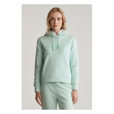 MIKINA GANT REG TONAL SHIELD HOODIE FADED MINT