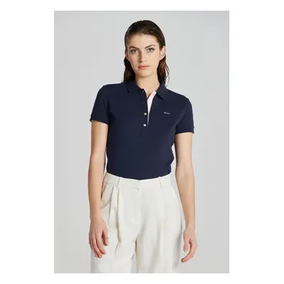 POLOKOŠILE GANT CONTRAST COLLAR SS PIQUE POLO EVENING BLUE