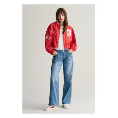 BUNDA GANT CROPPED VARSITY JACKET BRIGHT RED