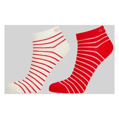 PONOŽKY GANT BRETON STRIPE ANKLE SOCKS 2-PACK BRIGHT RED