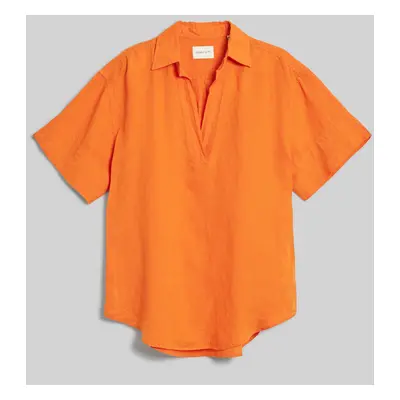 KOŠILE GANT REL LINEN POPOVER SS SHIRT PUMPKIN ORANGE