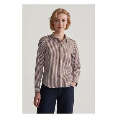 KOŠILE GANT REG POPLIN STRIPED SHIRT CACAO