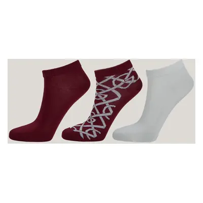 PONOŽKY GANT MONOGRAM ANKLE SOCKS 3-PACK PLUMPED RED