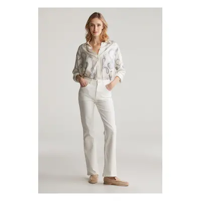 DŽÍNY GANT SLIM FLARE WHITE JEANS EGGSHELL