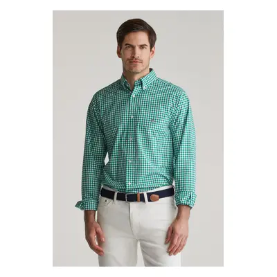 KOŠILE GANT REG CLASSIC POPLIN GINGHAM SHIRT DEEP GREEN