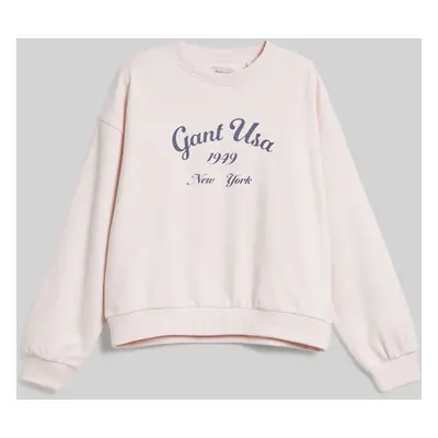 MIKINA GANT OVERSIZED SCRIPT LOGO C-NECK CRYSTAL PINK