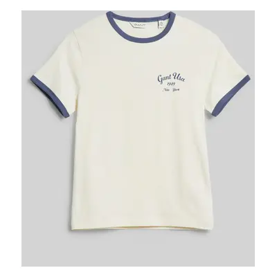 TRIČKO GANT SCRIPT LOGO SLIM TOP CREAM