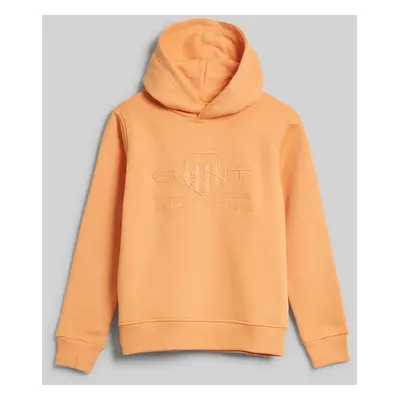 MIKINA GANT TONAL SHIELD HOODIE CORAL APRICOT