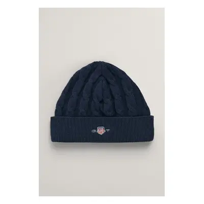 ČEPICE GANT SHIELD COTTON CABLE BEANIE EVENING BLUE