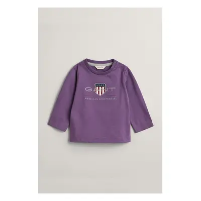 TRIČKO GANT ARCHIVE SHIELD LS T-SHIRT BORDEAUX PURPLE