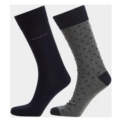 PONOŽKY GANT DOT AND SOLID SOCKS 2-PACK CHARCOAL MELANGE