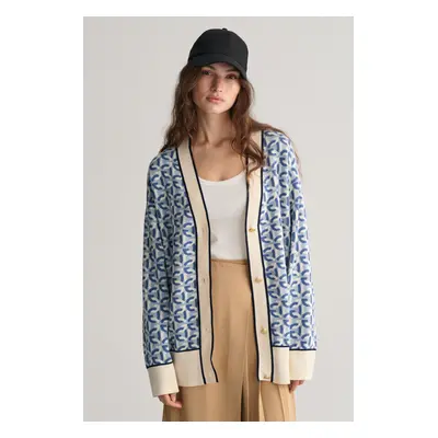 KARDIGAN GANT JACQUARD G KNIT CARDIGAN DOVE BLUE