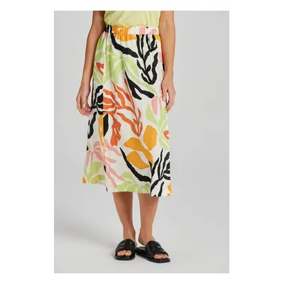 SUKNĚ GANT REL MID PALM PRINT LINEN SKIRT MEDAL YELLOW